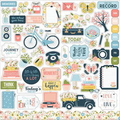 Day In The Life No. 2  - Echo Park - Cardstock Stickers 12"X12" - Elements