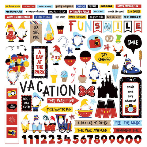 Tulla & Norbert's Magical Vacation - PhotoPlay - Cardstock Stickers 12"X12" - Elements