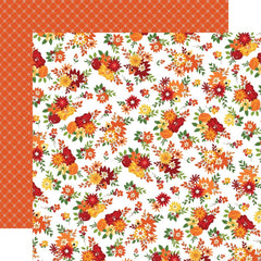 Welcome Autumn - Carta Bella - Double-Sided Cardstock 12"X12" - Fall Floral