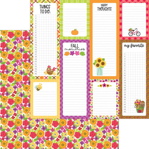 Farmers Market - Doodlebug - Double-Sided Cardstock 12"X12" - Fall Floral