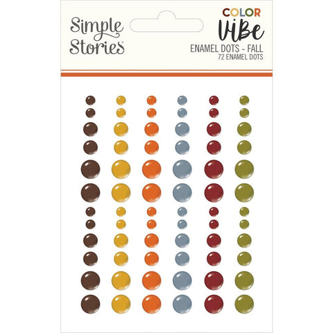Simple Stories - Color Vibe - Enamel Dots Embellishments 72/Pkg - Fall