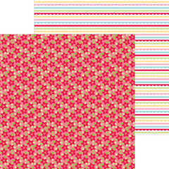 Candy Cane Lane - Doodlebug - Double-Sided Cardstock 12"X12" - Festive Flowers