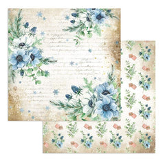 Romantic Cozy Winter - Stamperia - 12"x12" Double-sided Patterned Paper - Flowers (4699)