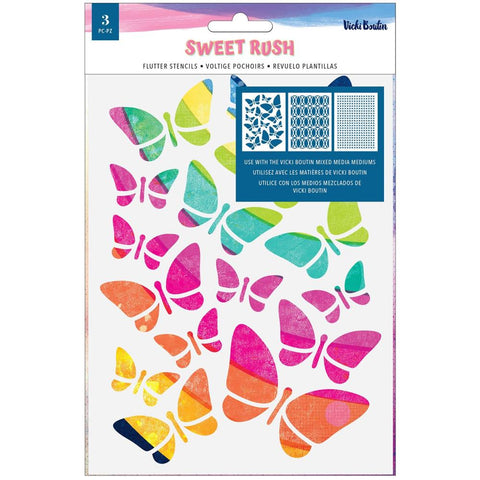 Sweet Rush - Vicki Boutin - Stencils 3/Pkg - Flutter