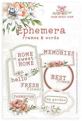 Farm Sweet Farm - P13 - Ephemera Cardstock Die-Cuts 12/Pkg -  Frames And Words  (0014)