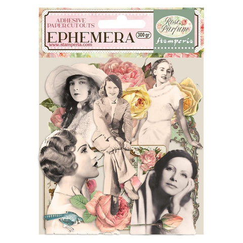 Rose Parfum - Stamperia  - Cardstock Ephemera Adhesive Paper Cut Outs - Frames & Ladies (5627)