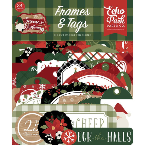 Gnome For Christmas - Echo Park - Cardstock Ephemera 33/Pkg - Frames & Tags