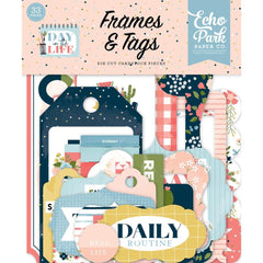 Day In The Life - Echo Park - Cardstock Ephemera 33/Pkg - Frames & Tags