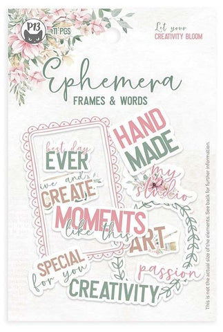 Let Your Creativity Bloom - P13 - Ephemera Cardstock Die-Cuts 13/Pkg - Frames & Words