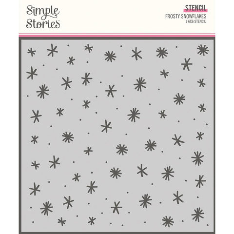 Feelin' Frosty - Simple Stories - Stencil 6"X6" -  Frosty Snowflakes