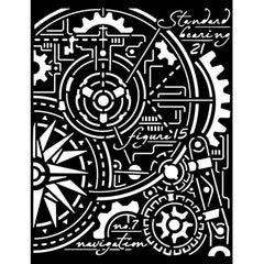 Sir Vagabond Aviator - Stamperia - Thick Stencil - Gears Compass (2275)