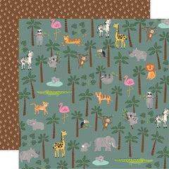 Into The Wild - Simple Stories - Double-Sided Cardstock 12"X12" - Going On Safari