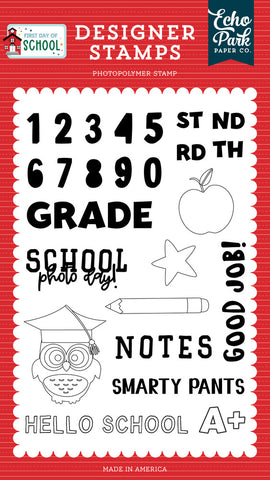First Day Of School - Echo Park - Clear Stamp - Grade School