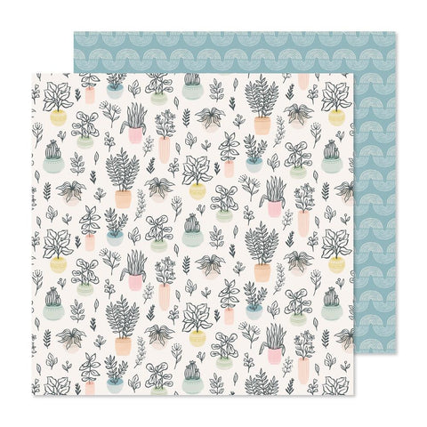 Gingham Garden - Crate Paper - Double-Sided Cardstock 12"X12" - Greenhouse