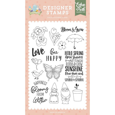 It's Spring Time - Echo Park - Clear Stamp Set - Happiness Blooms