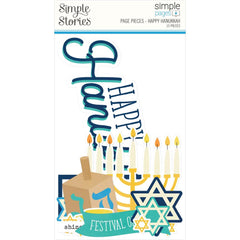 Happy Hanukkah - Simple Stories - Simple Pages Page Pieces - Happy Hanukkah