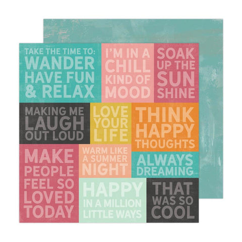 Sun Chaser - Heidi Swapp - Double-Sided Cardstock 12"X12" -  Happy Thoughts