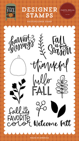 Welcome Fall - Carta Bella - Clear Stamp - Harvest Blessings