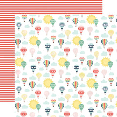 Away We Go - Echo Park - Double-Sided Cardstock 12"X12" -  Hot Air Balloon Ride