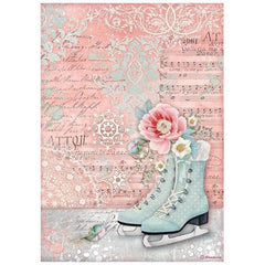 Sweet Winter - Stamperia - A4 Rice Paper - Ice Skates (4880)