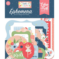 Little Dreamer GIRL - Echo Park - Cardstock Ephemera 33/Pkg - Icons