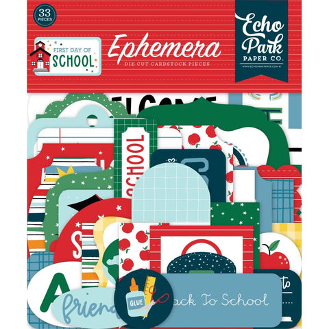 First Day Of School - Echo Park - Cardstock Ephemera 33/Pkg - Icons