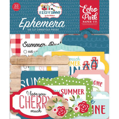 A Slice Of Summer - Echo Park - Cardstock Ephemera 33/Pkg - Icons