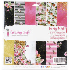 In My Heart - Dress My Craft - Single-Sided Paper Pad 12"X12" 24/Pkg