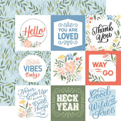 Salutations No. 1 - Echo Park - Double-Sided Cardstock 12"X12" - Journaling Cards