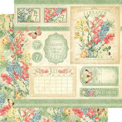 Flower Market - Graphic45 - Double-Sided Cardstock 12"X12" - July