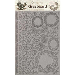 Passion - Stamperia - Greyboard Cut-Outs A4 2mm Thick - Lace & Roses (3105)