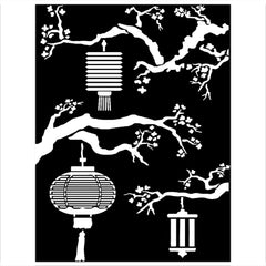 Sir Vagabond in Japan - Stamperia - Stencil 5.90"X7.87" - Lanterns