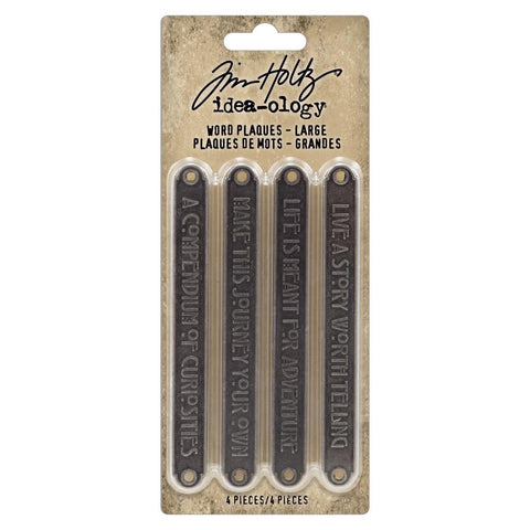 Tim Holtz - Idea-Ology - Metal Word Plaques 4/Pkg - Large (3290)