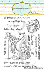Colorado Craft Company - 4" x 6" Clear Stamp - Laundry Day