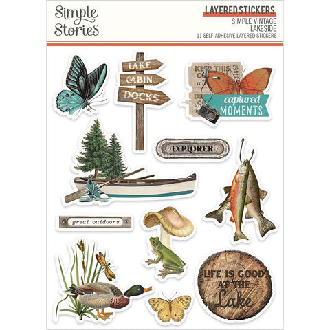Simple Vintage Lakeside - Simple Stories - Layered Stickers 11/Pkg