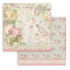 Rose Parfum - Stamperia  -  Double-Sided Cardstock 12"X12" - Le Livre De Parfum (5818)
