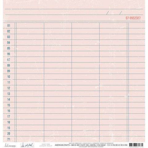 Set Sail - Heidi Swapp - Double-Sided Cardstock 12"X12" - Ledger Peach