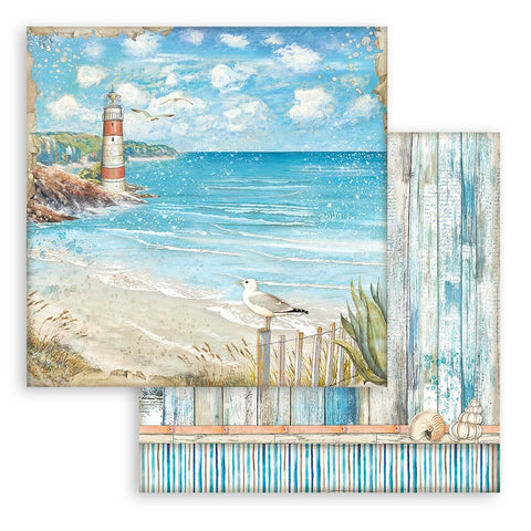Blue Dream - Stamperia - 12"X12" Patterned Paper - Lighthouse