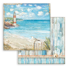 Blue Dream - Stamperia - 12"X12" Patterned Paper - Lighthouse