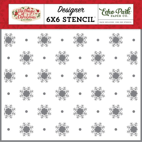 The Magic Of Christmas - Echo Park - Stencil 6"X6" - Magic Of Snowfall