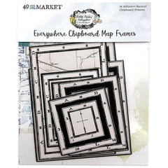 Vintage Artistry Everywhere - 49 & Market - Chipboard Frame Set - Map (0780)