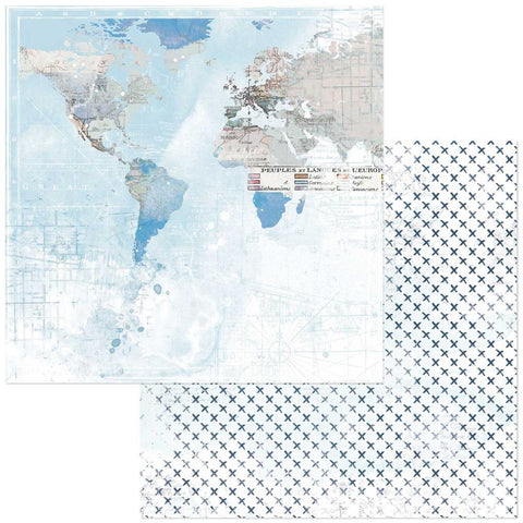 Vintage Artistry Everywhere - 49 & Market - Double-Sided Cardstock 12"X12" - Mapping The World
