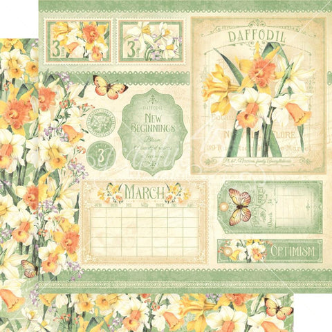 Flower Market - Graphic45 - Double-Sided Cardstock 12"X12" - March