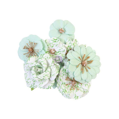 Watercolor Floral - Prima Marketing - Mulberry Paper Flowers - Minty Water