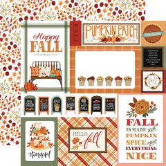 Welcome Fall - Carta Bella - Double-Sided Cardstock 12"X12" - Multi Journaling Cards