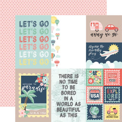 Away We Go - Echo Park - Double-Sided Cardstock 12"X12" - Multi Journaling Cards
