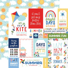 My Favorite Summer - Echo Park - Double-Sided Cardstock 12"X12" - Multi Journaling Cards