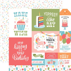 Birthday Girl  - Echo Park - Double-Sided Cardstock 12"X12" - Multi Journaling Cards