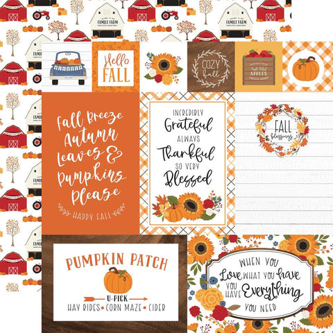 Fall - Echo Park - Double-Sided Cardstock 12"X12" - Multi Journaling Cards