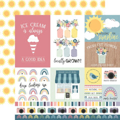 New Day - Echo Park - Double-Sided Cardstock 12"X12" -  Multi Journaling Cards